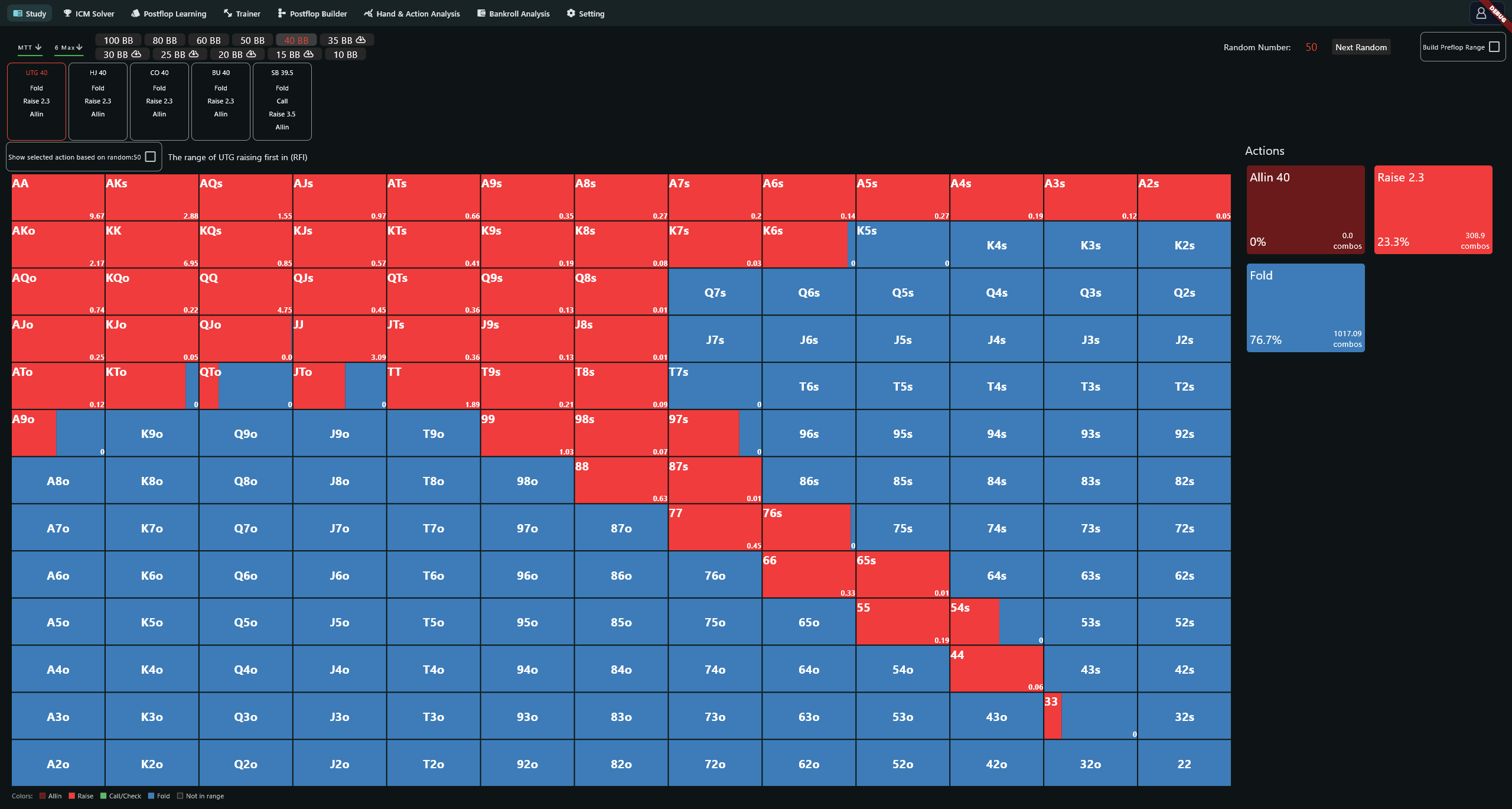Choose the game, table size, stack and library